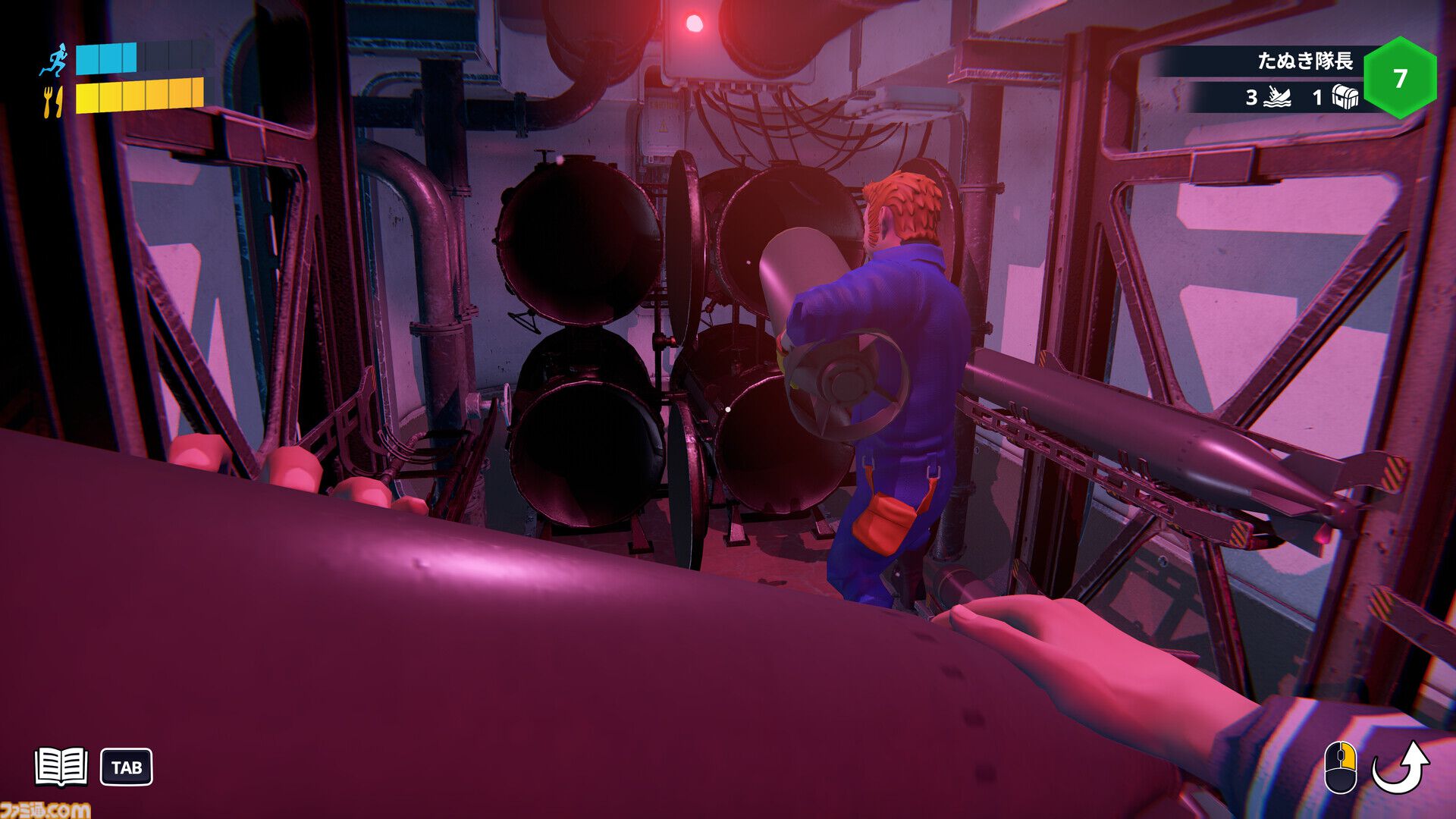 『S.O.N.A.R.』大忙し潜水艦シムのプレイテスト開催中。4人マルチ対応でチームワークは必須。修理、操縦、戦闘とタスクは多いが無理をすると健康に響く
