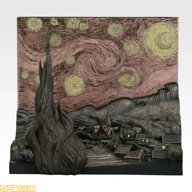 一番くじ『ゴッホ』が本日（7/25）発売。名画“星月夜”を立体化したジオラマフィギュアが美しい。うねる糸杉も繊細な筆跡もそのままに