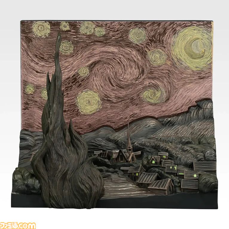 一番くじ『ゴッホ』が本日(7/25)発売。名画“星月夜”を立体化したジオラマフィギュアが美しい。うねる糸杉も繊細な筆跡もそのままに