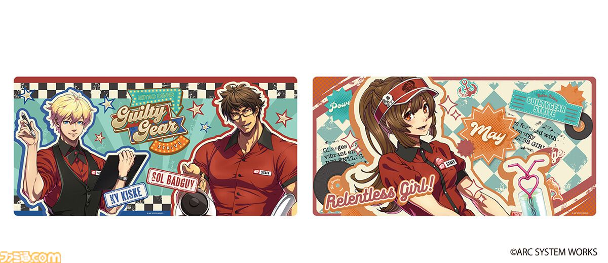 『ギルティギア ストライヴ』腕がたくましすぎるウェイターソルが目を引く新作グッズがエビテンで予約開始。“アメリカンダイナー”をテーマにした描き下ろしの新作グッズが多数