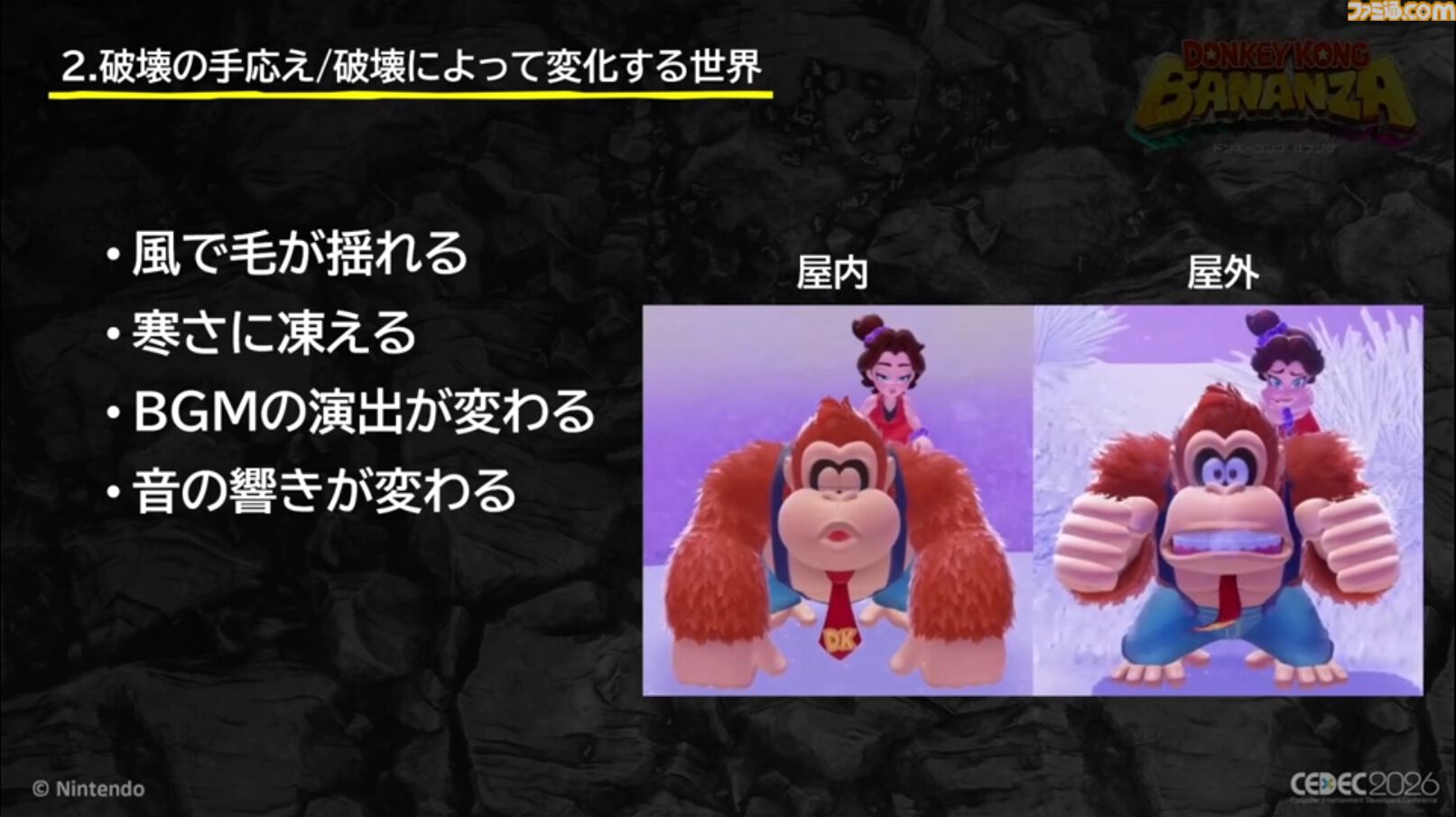 『ドンキーコング バナンザ』すべてが壊せる世界を実現したボクセル技術。快感をもたらす多彩な破壊はいかにして作られたか【CEDEC2026】