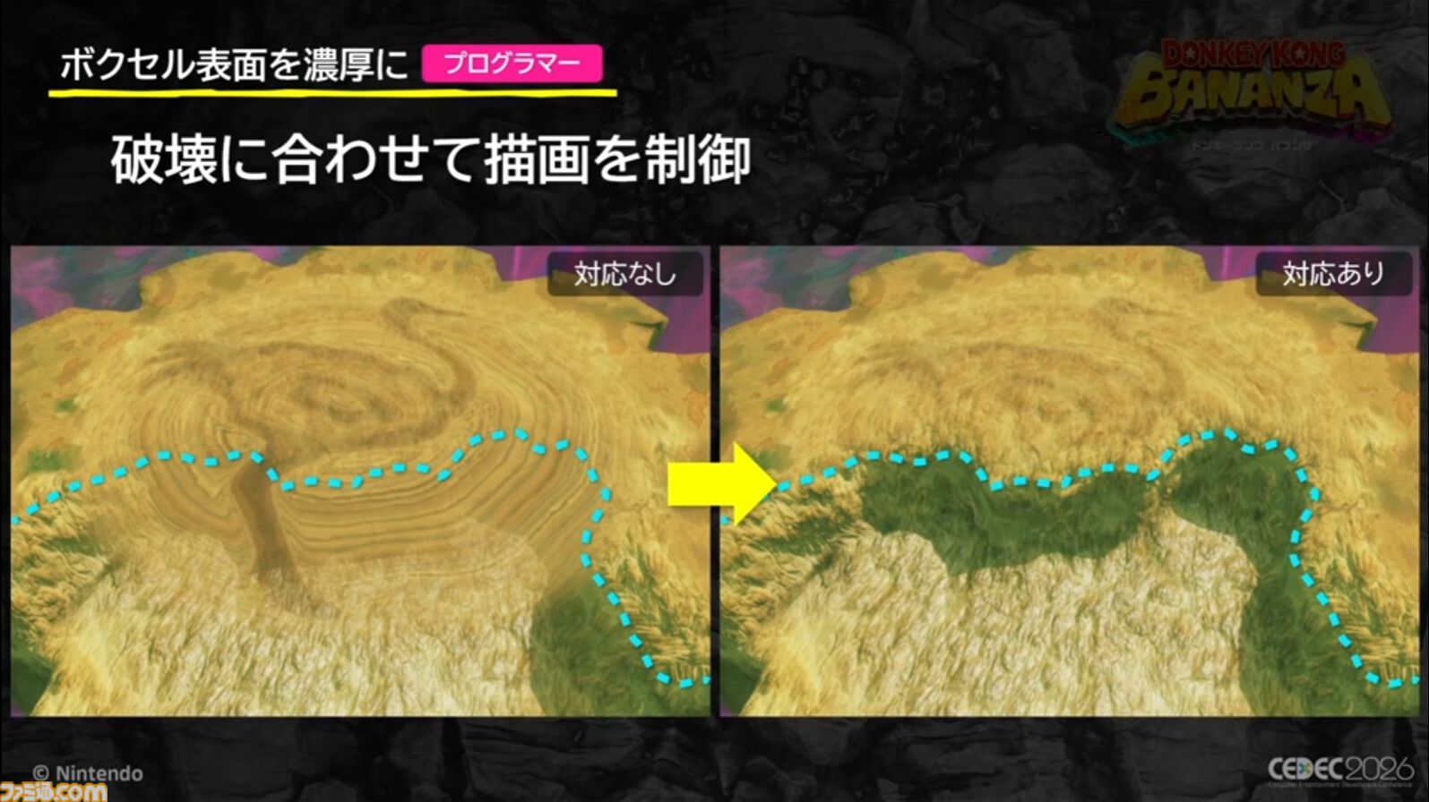 『ドンキーコング バナンザ』「もっと壊したい！」を引き出すアート表現。破壊の驚きを生む濃密な世界作りと破壊表現の追求【CEDEC2026】