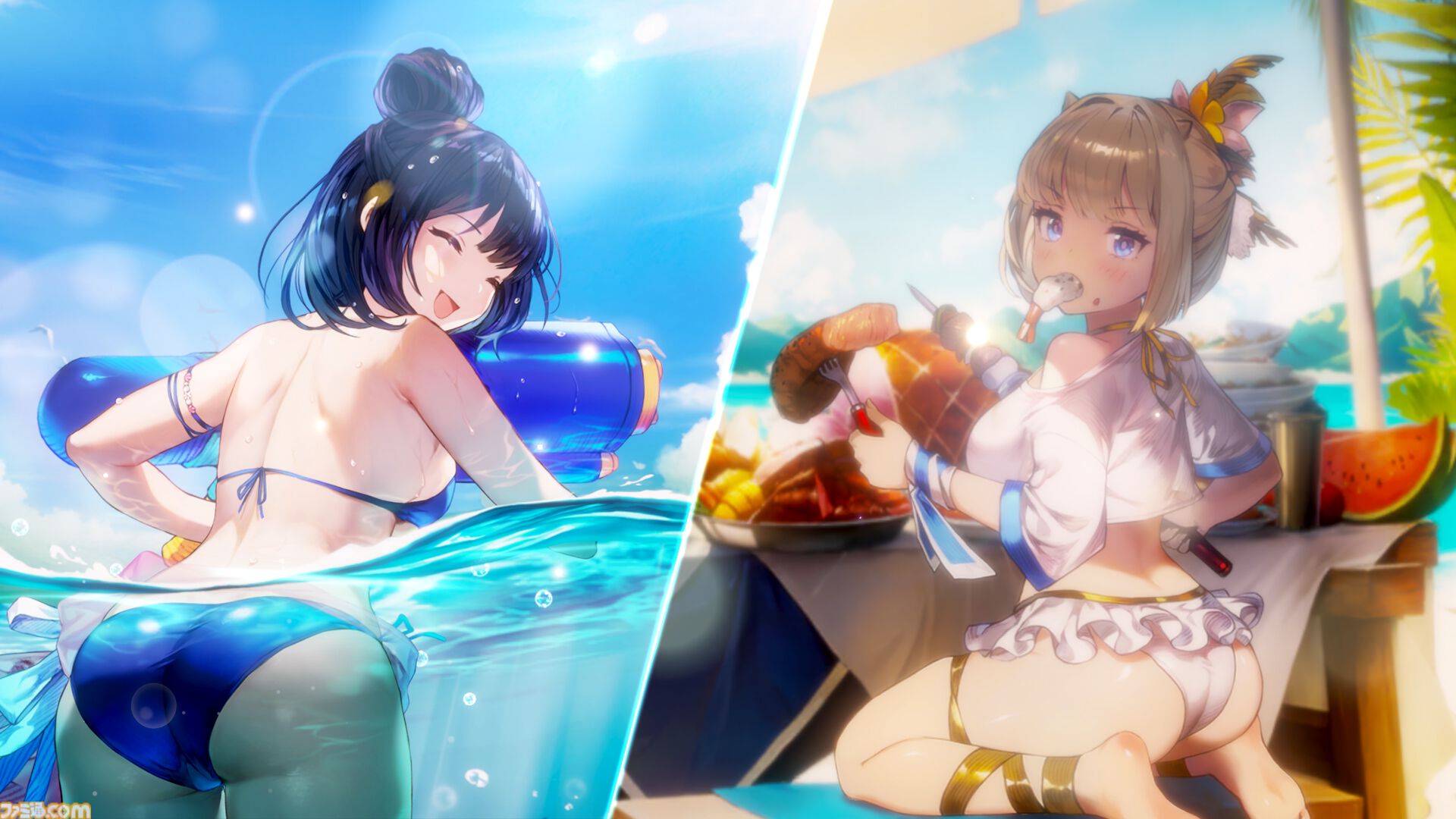 ブラウンダスト2』1周年記念でDJとギャルがナイトプールでパーティーを