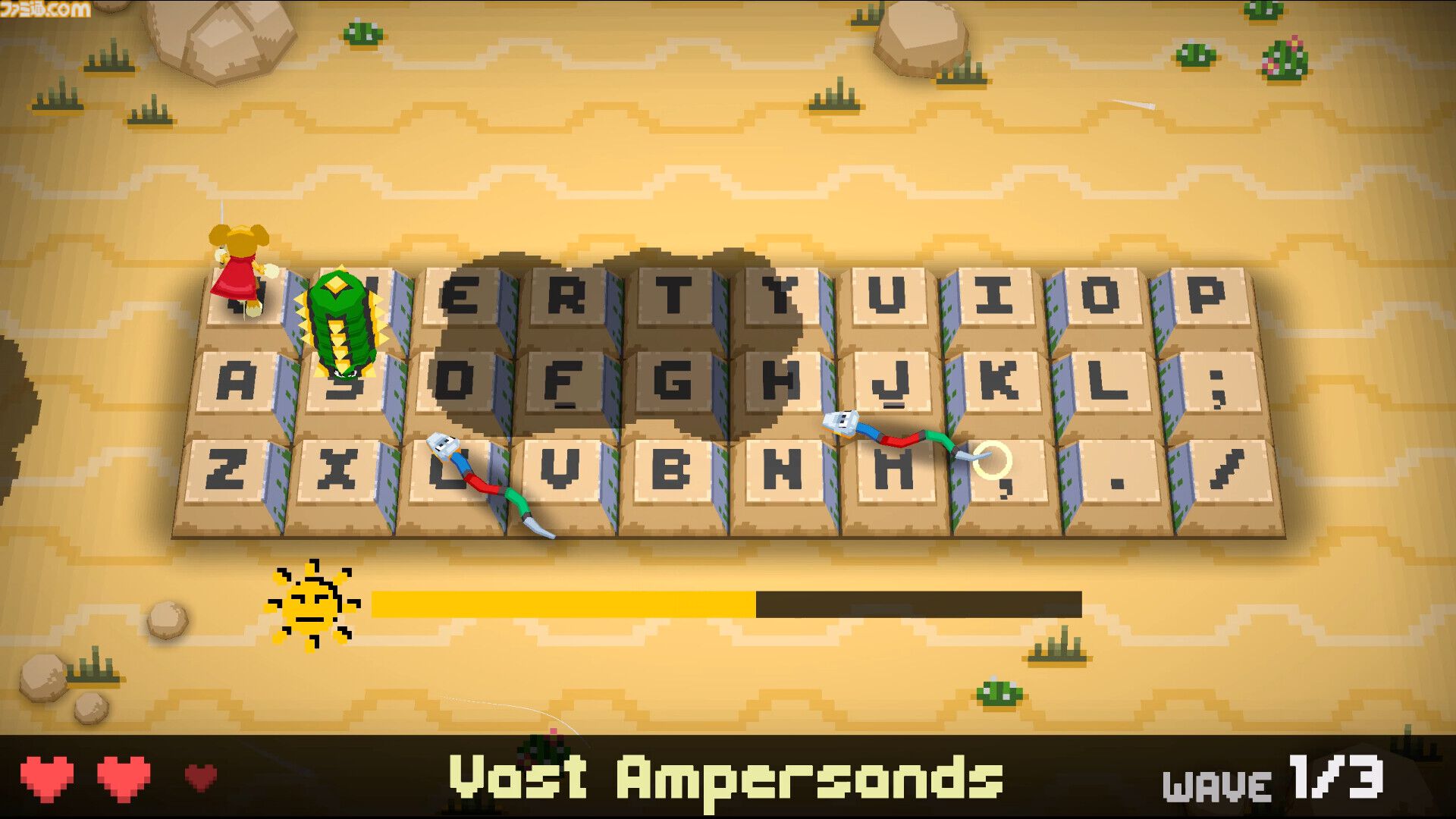 『Keyboard Warrior』キーボードの上が戦場に！ キーからキーへ飛び移り敵を切り裂く新作アクションが本日（7/31）配信。レトロ風グラフィックでなつかしい雰囲気