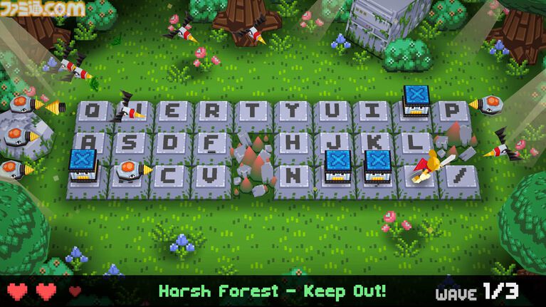『Keyboard Warrior』キーボードの上が戦場に! キーからキーへ飛び移り敵を切り裂く新作アクションが本日(7/31)配信。レトロ風グラフィックでなつかしい雰囲気