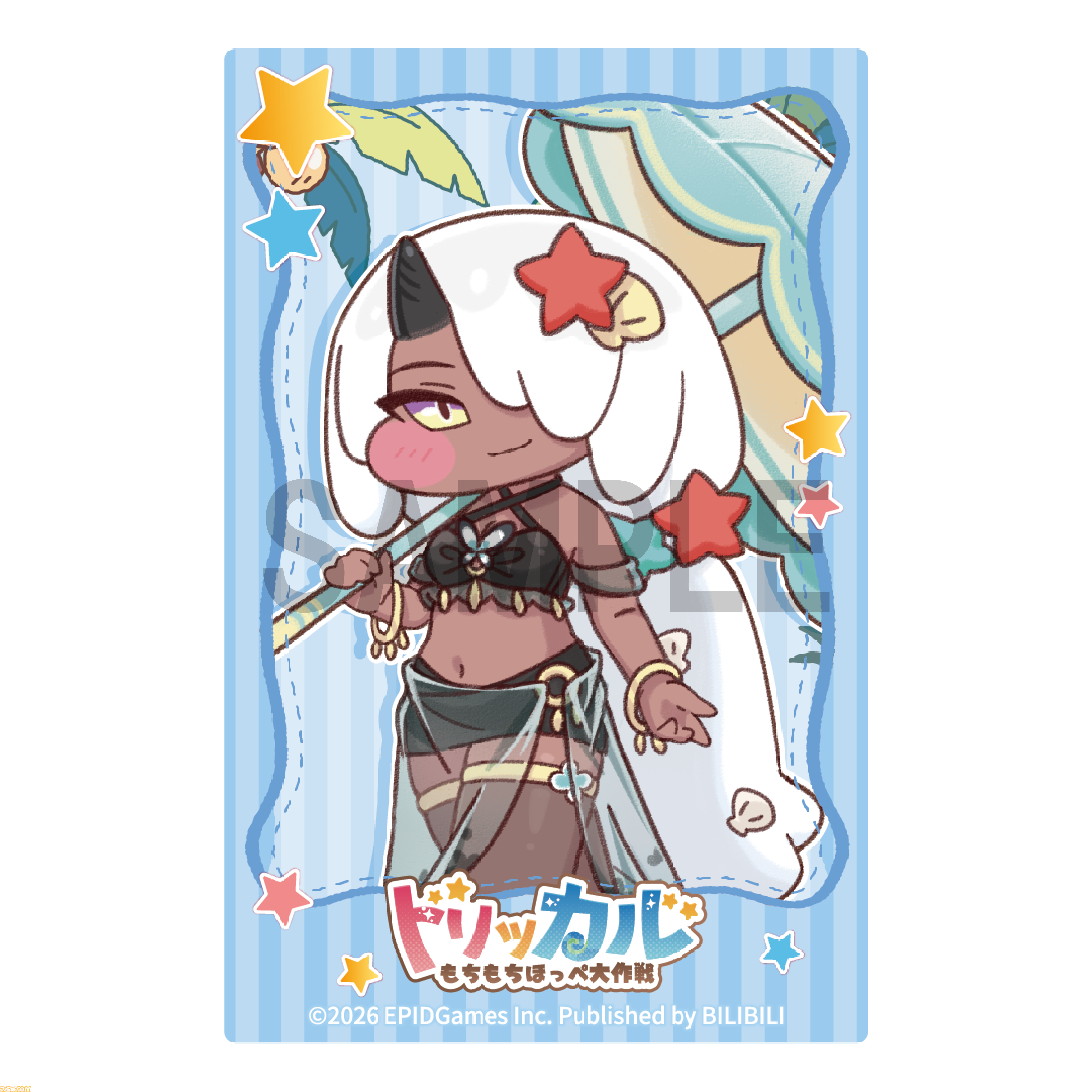『トリッカル』夏コミでの販売グッズが公開。タオルやぬいぐるみクリップなど多彩なアイテムが並ぶ。購入特典としてカードやショッパー、ポストカードも