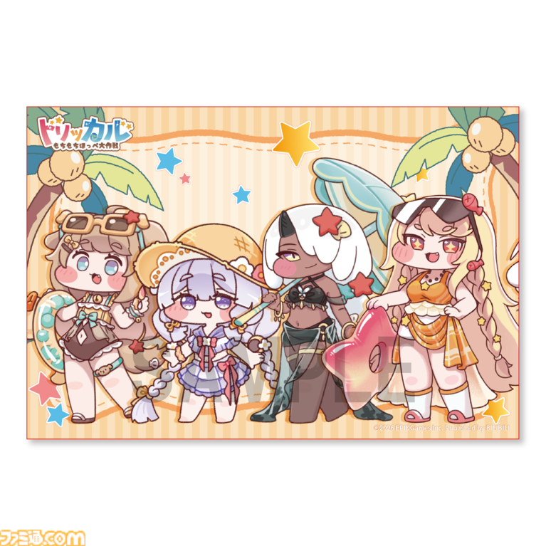 『トリッカル』夏コミでの販売グッズが公開。タオルやぬいぐるみクリップなど多彩なアイテムが並ぶ。購入特典としてカードやショッパー、ポストカードも