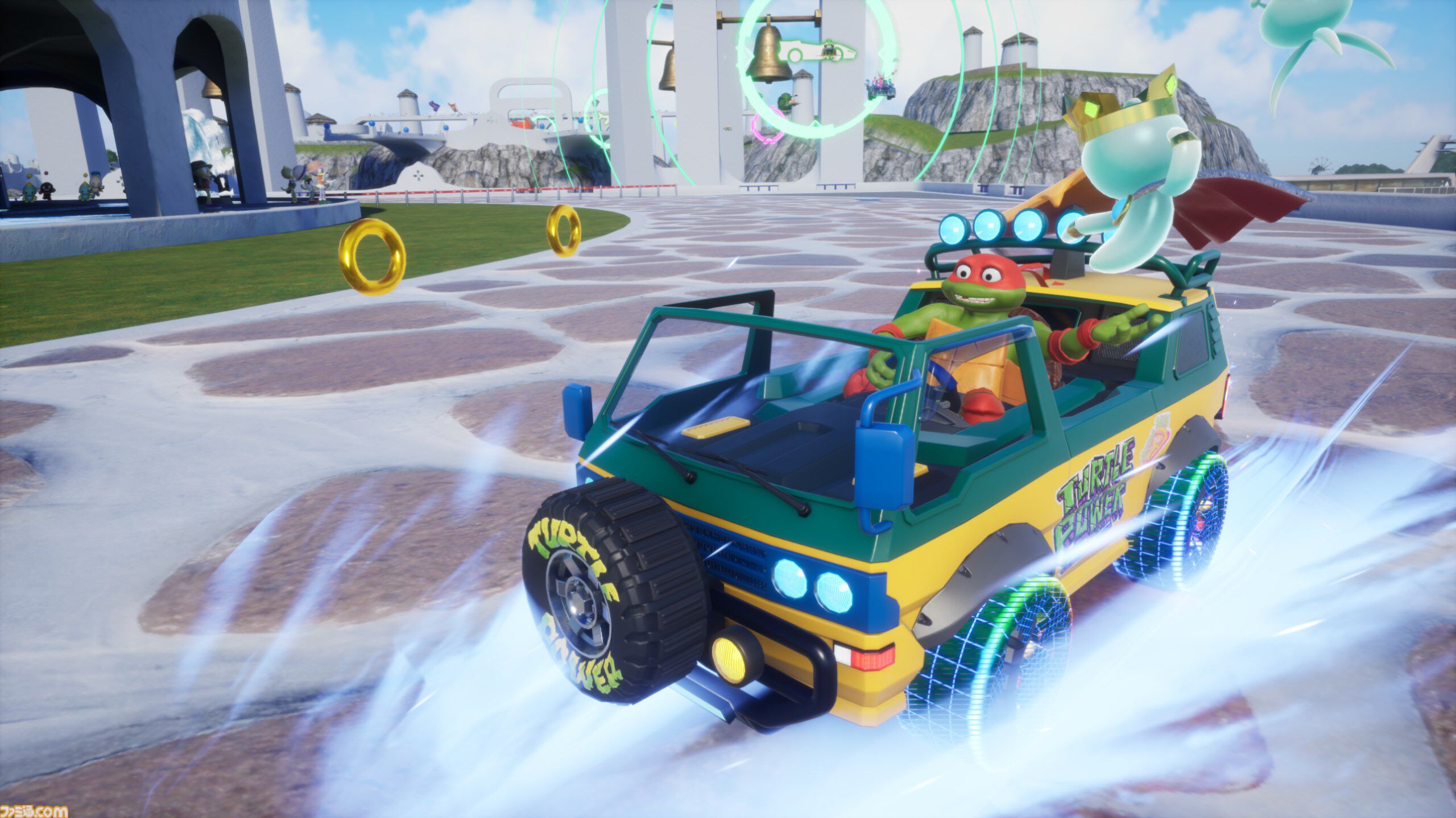 『ソニックレーシング クロスワールド』にタートルズ参戦。おなじみの4人とピザが乗ったマシンが登場するDLC第5弾が本日（7/31）配信開始