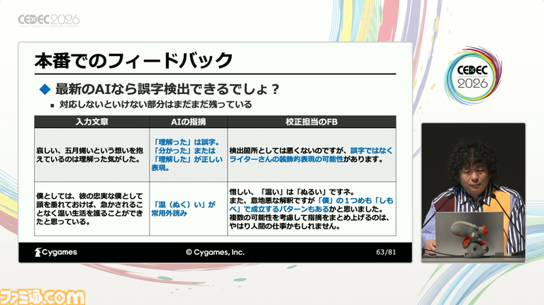 AIはゲームシナリオ執筆の大きな助けになる。物語の矛盾検出やキャラの方言監修もできる、サイゲームスのシナリオ執筆支援ツール作成実例【CEDEC2026】