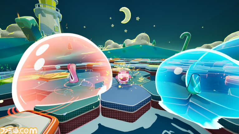 『吸い弾み大乱闘』キモカワクリーチャーのはちゃめちゃパーティーゲームが正式リリース。石けんを奪い合い、相手を弾き飛ばしながら勝利を目指す
