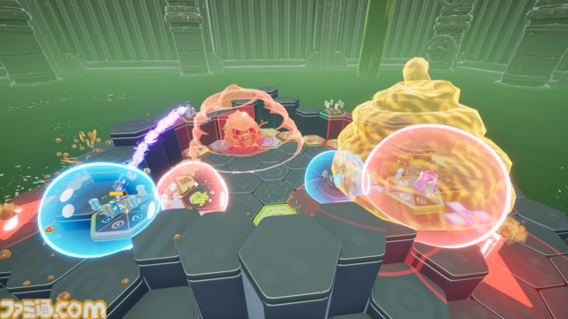 『吸い弾み大乱闘』キモカワクリーチャーのはちゃめちゃパーティーゲームが正式リリース。石けんを奪い合い、相手を弾き飛ばしながら勝利を目指す