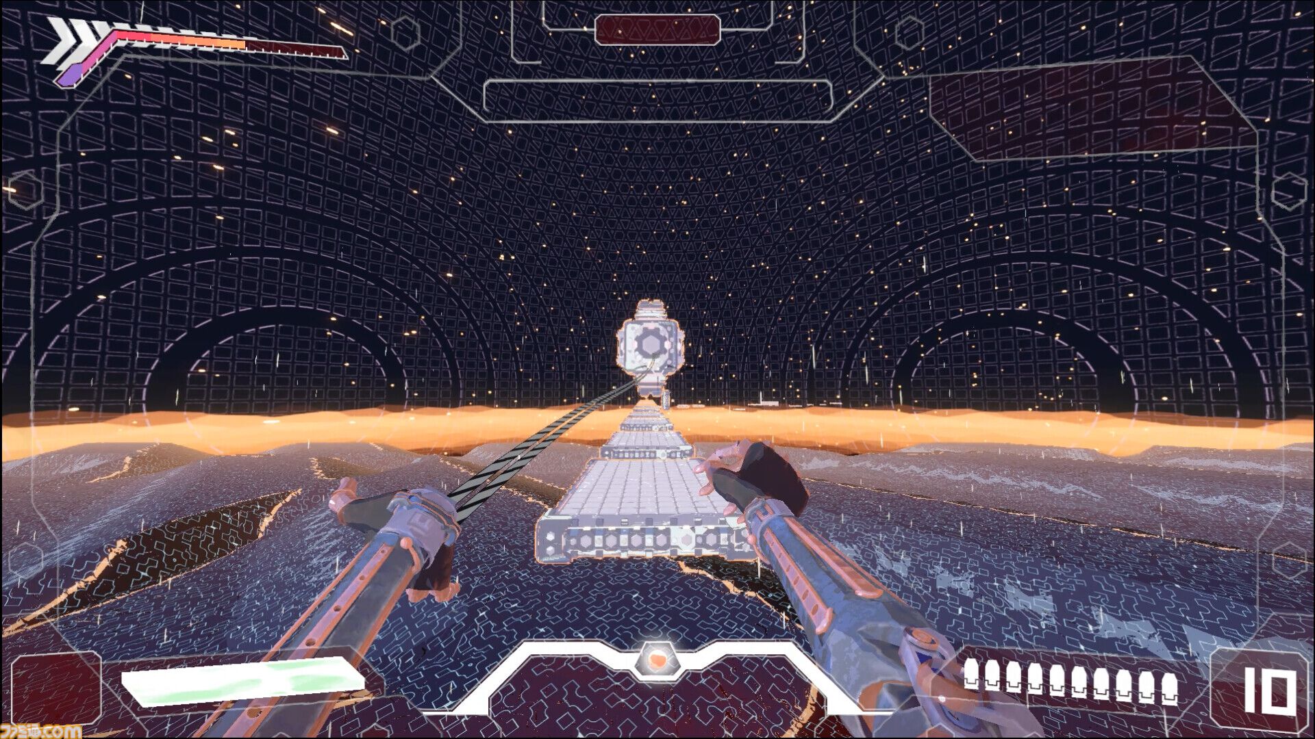 『Cyber Rail』ロボットカウボーイが爆走するパルクールアクションFPSのデモ版が配信開始。空飛ぶ列車の上をウォールラン、グラップル、スライディングで華麗に駆ける
