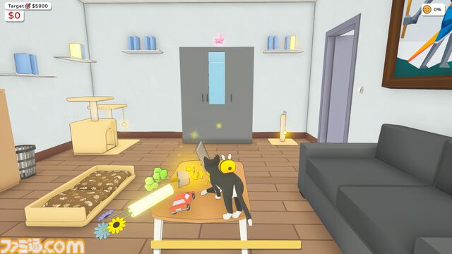 『Cat Chaos』猫になって部屋中の物を壊しまくる物理破壊シミュレーター。ネコの物を落とす行動にフィーチャー【本日発売】