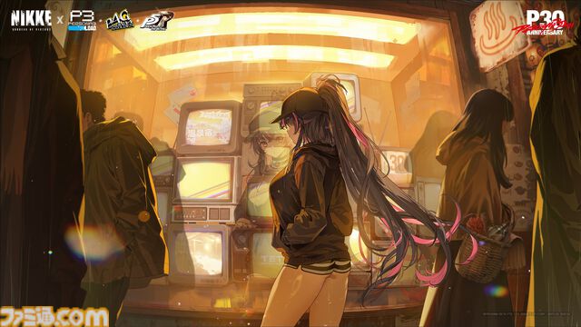 【NIKKE × ペルソナ】『P3R』アイギス、『P4G』天城雪子、『P5R』新島真が描かれたコラボキービジュアル解禁。「指揮官、謎の来訪者の予想は当たりましたか？」