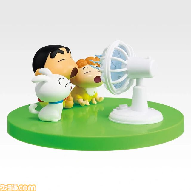 一番くじ『クレヨンしんちゃん』が本日（8/8）発売。扇風機に「あ～」する夏全開のしんのすけ・ひまわり・シロのジオラマフィギュアがかわいい