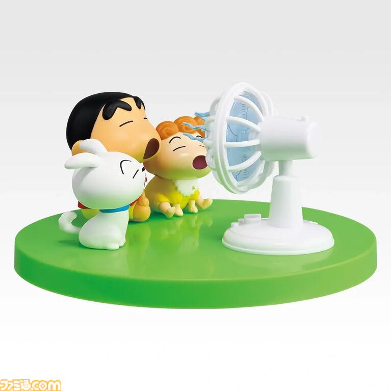 一番くじ『クレヨンしんちゃん』が本日(8/8)発売。扇風機に「あ~」する夏全開のしんのすけ・ひまわり・シロのジオラマフィギュアがかわいい