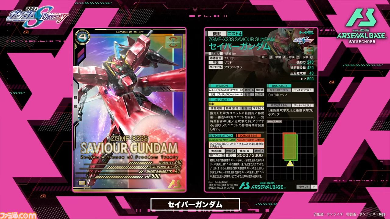 『機動戦士ガンダム アーセナルベース』シーズン4の新カードが8/20から登場。『Z』『SEED DESTINY』『AGE』の機体・パイロットに加え新レアリティ“ヒロインレア”が追加