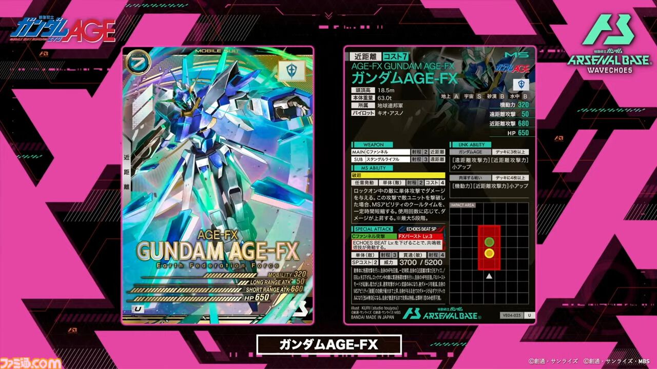 『機動戦士ガンダム アーセナルベース』シーズン4の新カードが8/20から登場。『Z』『SEED DESTINY』『AGE』の機体・パイロットに加え新レアリティ“ヒロインレア”が追加