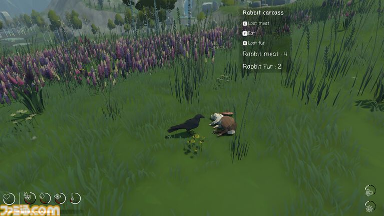 『Migration』カラスとして大自然を生き抜くサバイバルゲーム。巣作りや資源集めを行いつつ寒波の訪れに備える。ときには新たな土地に移る判断も