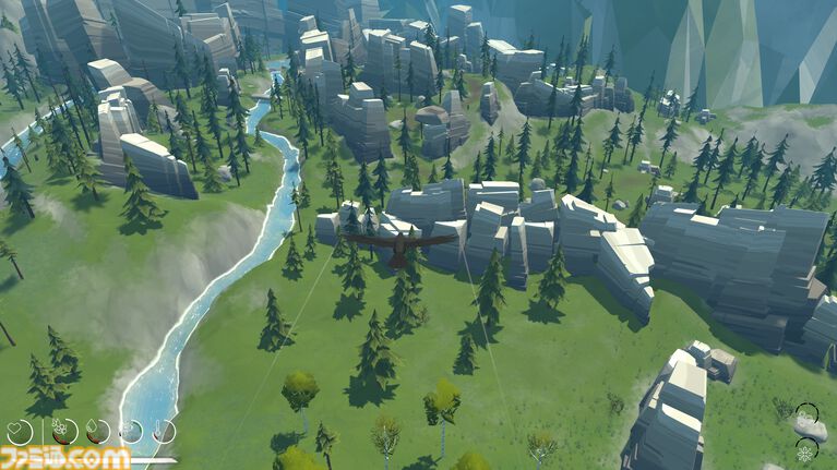 『Migration』カラスとして大自然を生き抜くサバイバルゲーム。巣作りや資源集めを行いつつ寒波の訪れに備える。ときには新たな土地に移る判断も