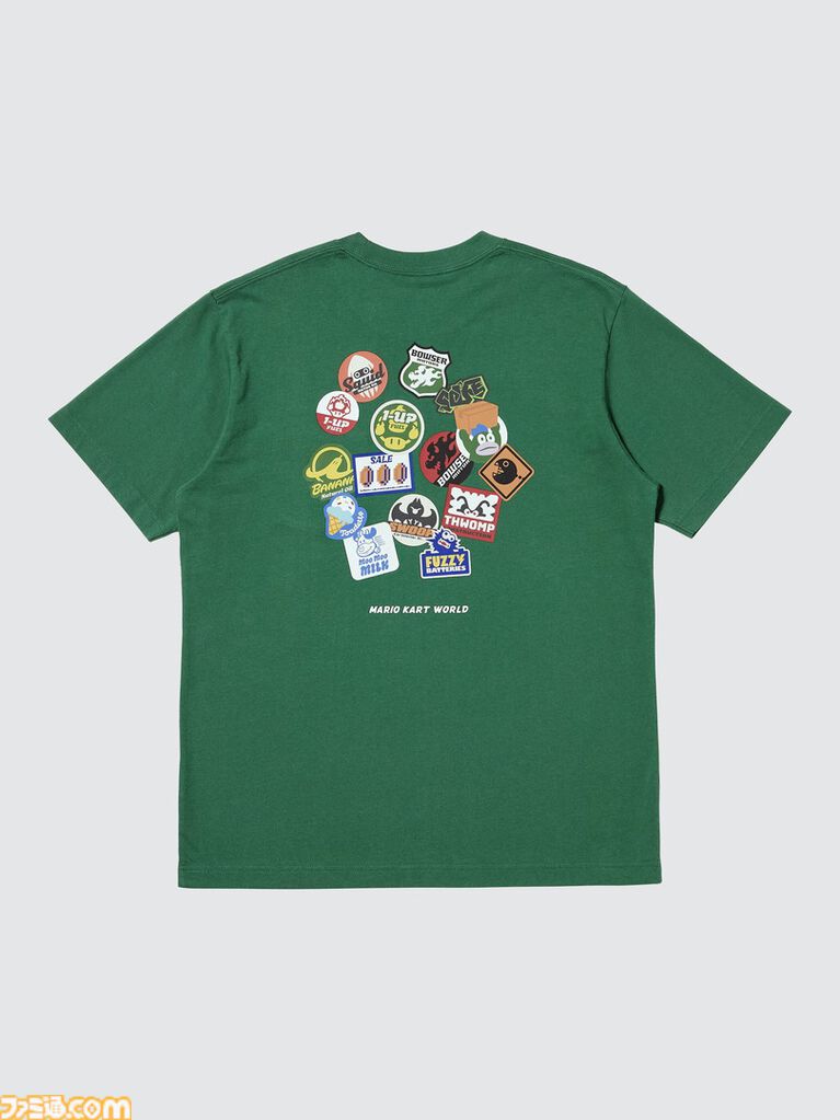 『マリオカート ワールド』Tシャツがユニクロから発売。レトロ風2Dイラストや3Dグラフィック、ゲーム中に登場するステッカーなどをプリントしたマリオファン垂涎のデザイン