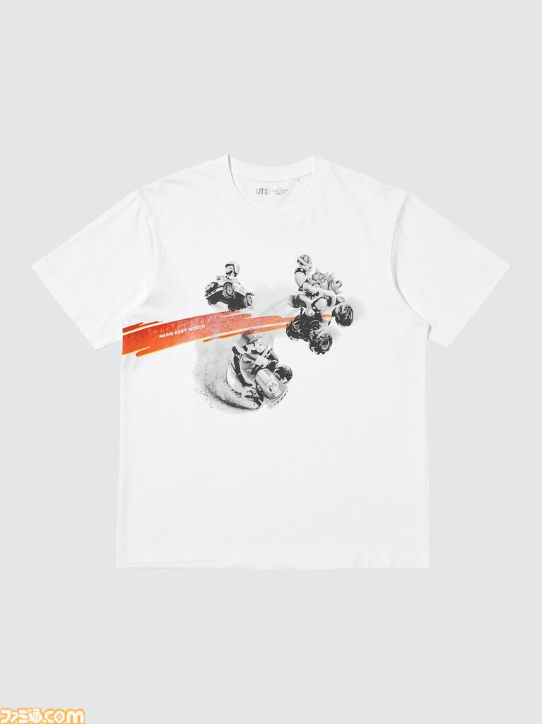 『マリオカート ワールド』Tシャツがユニクロから発売。レトロ風2Dイラストや3Dグラフィック、ゲーム中に登場するステッカーなどをプリントしたマリオファン垂涎のデザイン
