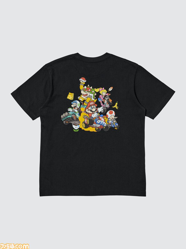 『マリオカート ワールド』Tシャツがユニクロから発売。レトロ風2Dイラストや3Dグラフィック、ゲーム中に登場するステッカーなどをプリントしたマリオファン垂涎のデザイン