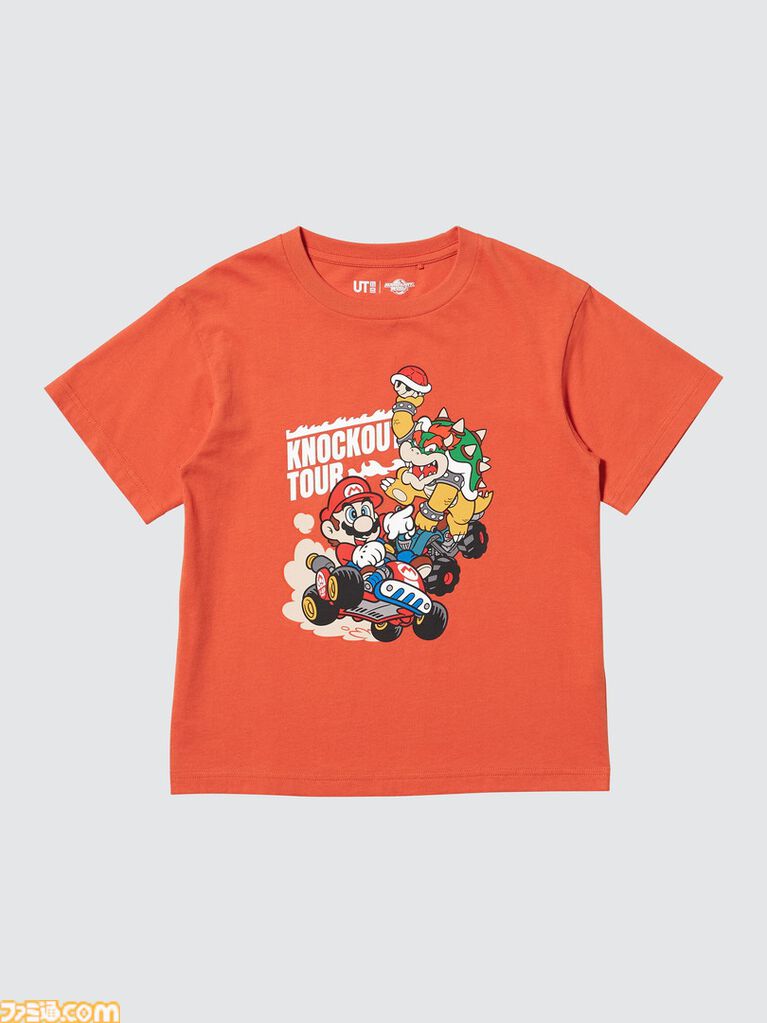 『マリオカート ワールド』Tシャツがユニクロから発売。レトロ風2Dイラストや3Dグラフィック、ゲーム中に登場するステッカーなどをプリントしたマリオファン垂涎のデザイン