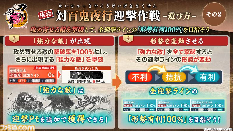 『刀剣乱舞ONLINE』新イベント“対百鬼夜行迎撃作戦”が開始。九鬼正宗、数珠丸恒次、大典太光世、三日月宗近がまれにドロップ
