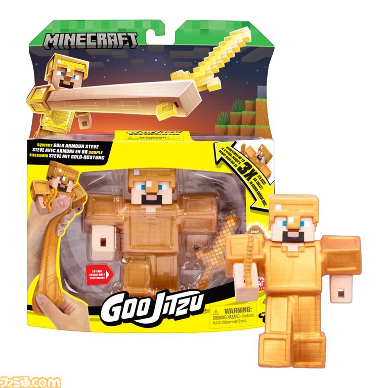 『マイクラ』帯電クリーパーとゴールドスティーブのスクイーズが発売。ブロックを削る発掘キットやエンダーマンのセンサーライトなど全7アイテムが予約受付中