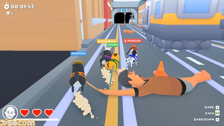 『Ruffed Up』犬になって気絶した飼い主を引きずる癒やしカオスな協力ゲー。最大4人でオンラインでもローカルでも引っ張り合える【体験版配信中