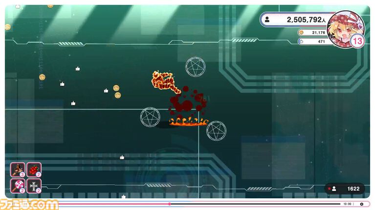 『インターネットサバイバーサバイバーズ』配信を盛り上げバズって生き残る『東方』二次創作ローグライトアクションが配信。ビートまりお氏の人気アレンジ楽曲がゲームに