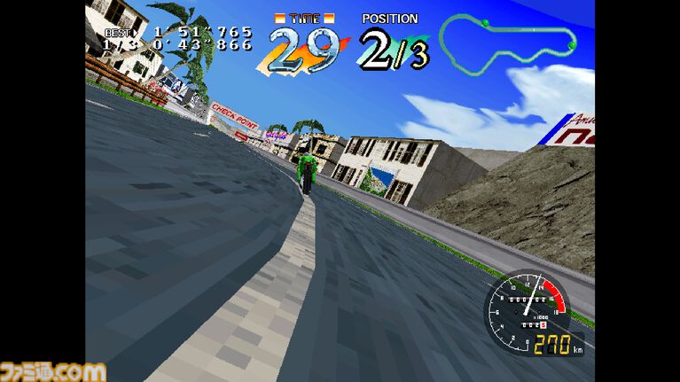 【アケアカ/アケアカ2】『サイバーサイクルズ』8月20日配信。1995年発売のバイク型大型筐体が印象的なレースゲームが現行機で楽しめるように