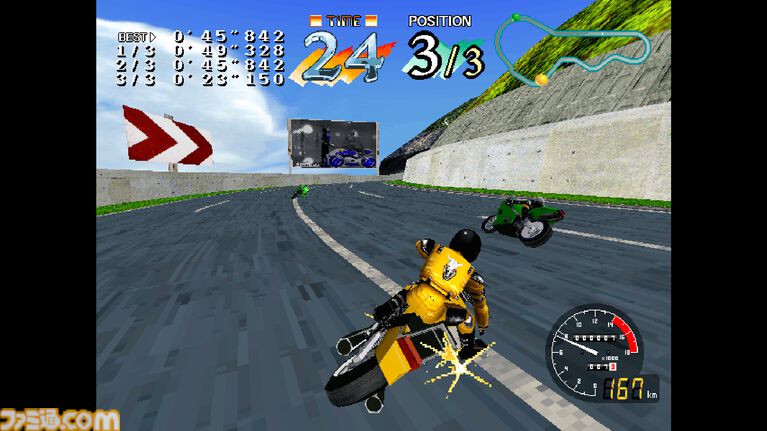 【アケアカ/アケアカ2】『サイバーサイクルズ』8月20日配信。1995年発売のバイク型大型筐体が印象的なレースゲームが現行機で楽しめるように