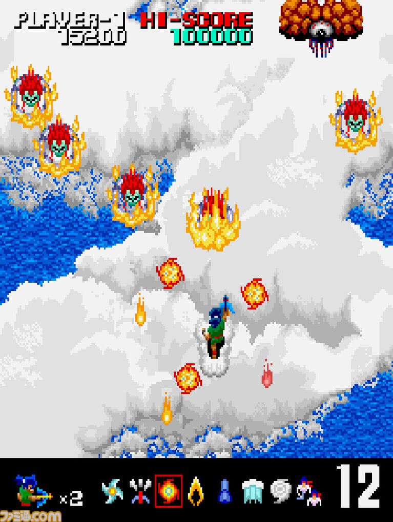 【アケアカ2】『妖魔忍法帖』が8月20日より配信。手裏剣や煙幕弾など8種類の忍法を駆使して姫を救い出す忍者シューティング
