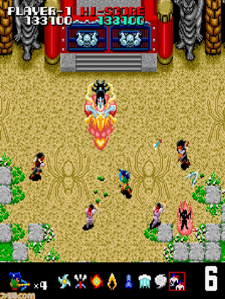 【アケアカ2】『妖魔忍法帖』が8月20日より配信。手裏剣や煙幕弾など8種類の忍法を駆使して姫を救い出す忍者シューティング