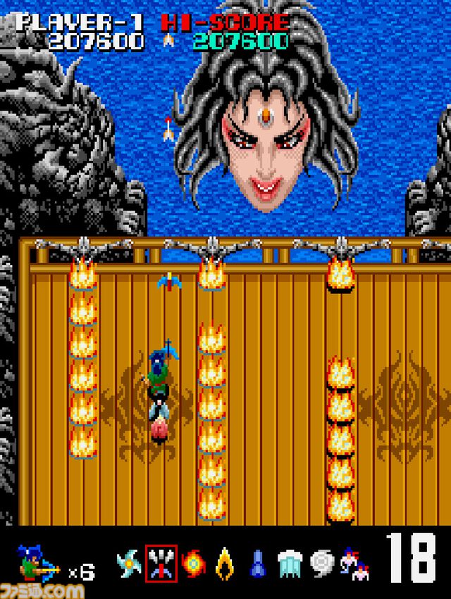 【アケアカ2】『妖魔忍法帖』が8月20日より配信。手裏剣や煙幕弾など8種類の忍法を駆使して姫を救い出す忍者シューティング