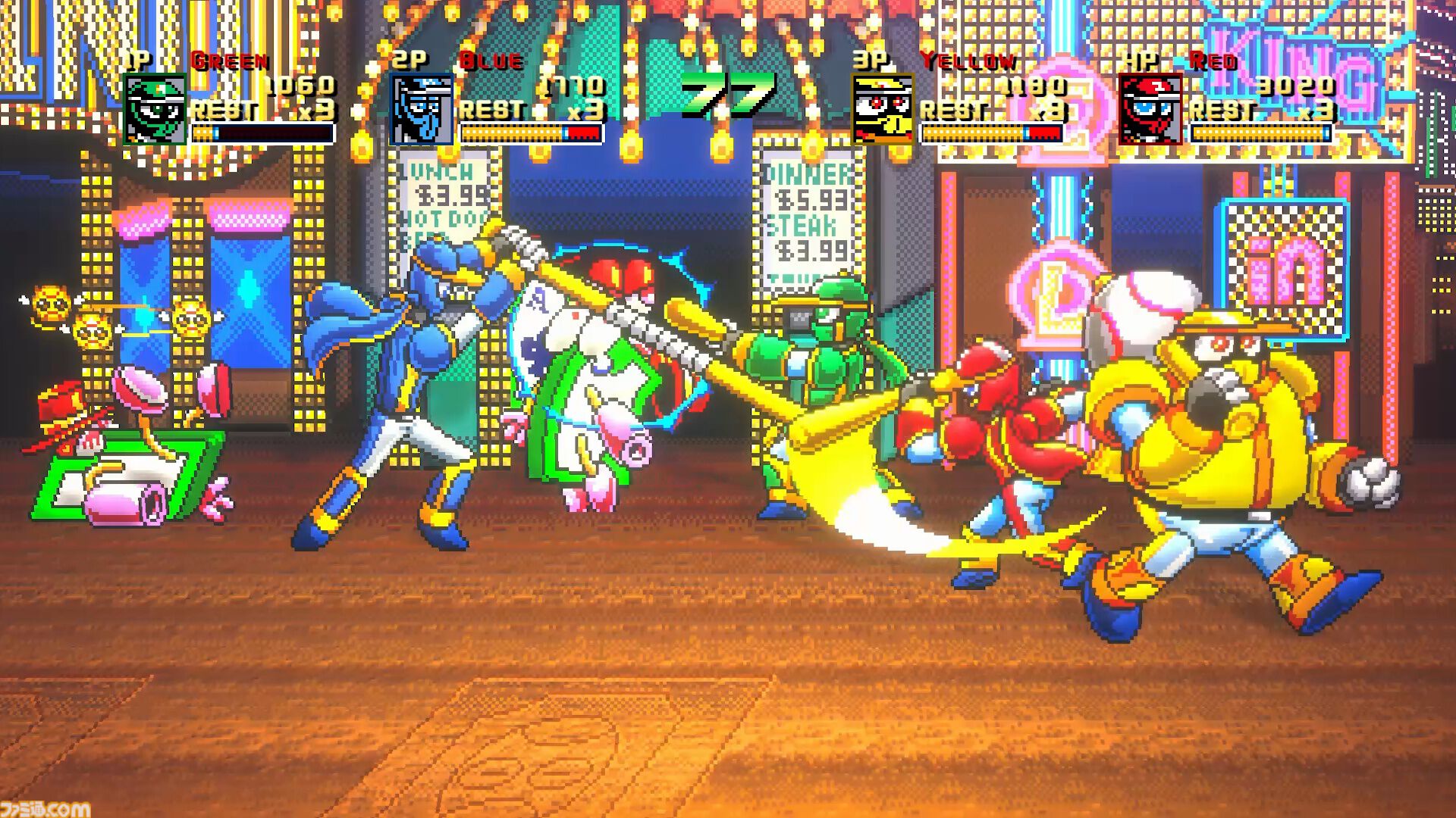 『野球格闘リーグマン Bases Loaded』野球×格闘の異色ベルトスクロールアクションがHDリメイク。新プレイアブルキャラを実装して2026年12月10日発売