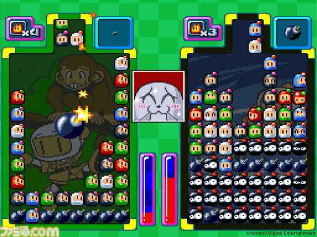 『ぱにっくボンバーW』が無料アップデートで『スーパーボンバーマン コレクション』に追加。ボンバーマンを揃えて連鎖やボムて敵を倒す対戦型パズルゲーム