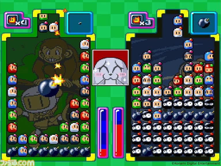 『ぱにっくボンバーW』が無料アップデートで『スーパーボンバーマン コレクション』に追加。ボンバーマンを揃えて連鎖やボムて敵を倒す対戦型パズルゲーム