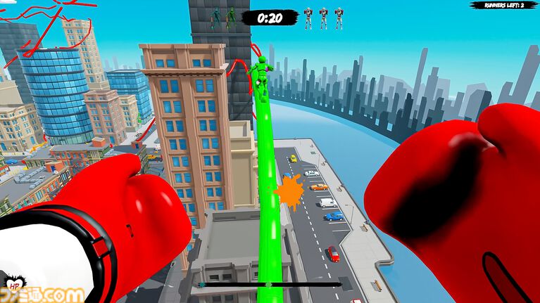 『MECCHA TAG』空中に道を描いて逃げ切るパルクール鬼ごっこ。鬼はグローブやショットガンで逃げ道を壊して追いかける。Steamで9月26日発売