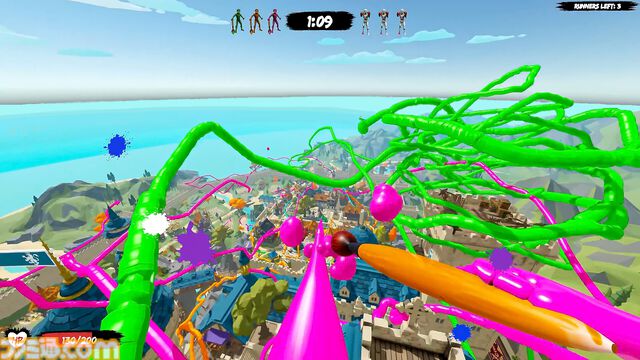 『MECCHA TAG』空中に道を描いて逃げ切るパルクール鬼ごっこ。鬼はグローブやショットガンで逃げ道を壊して追いかける。Steamで9月26日発売
