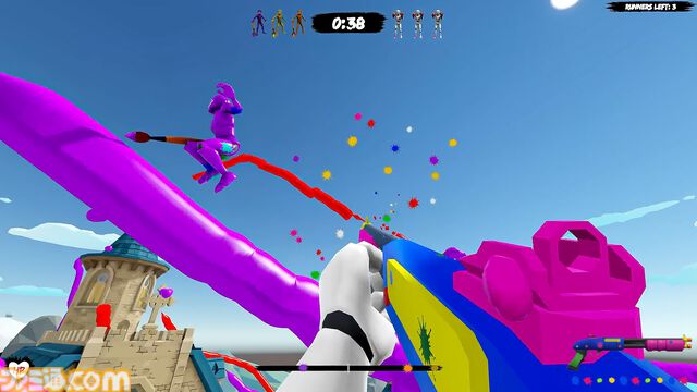 『MECCHA TAG』空中に道を描いて逃げ切るパルクール鬼ごっこ。鬼はグローブやショットガンで逃げ道を壊して追いかける。Steamで9月26日発売
