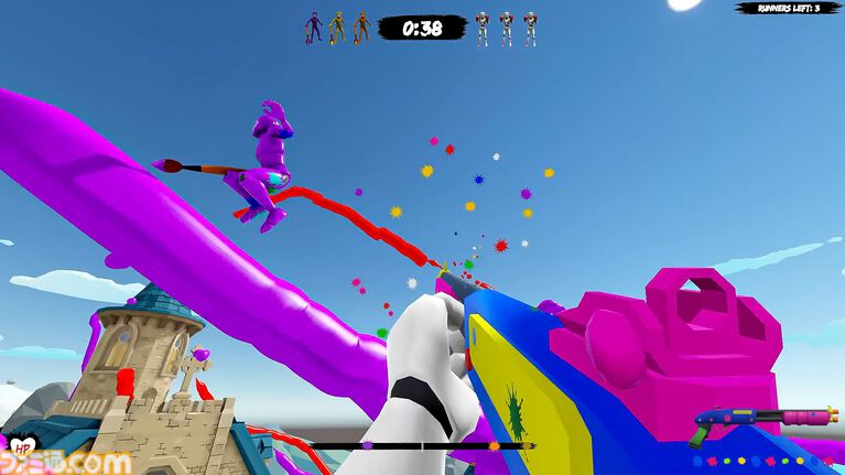 『MECCHA TAG』空中に道を描いて逃げ切るパルクール鬼ごっこ。鬼はグローブやショットガンで逃げ道を壊して追いかける。Steamで9月26日発売