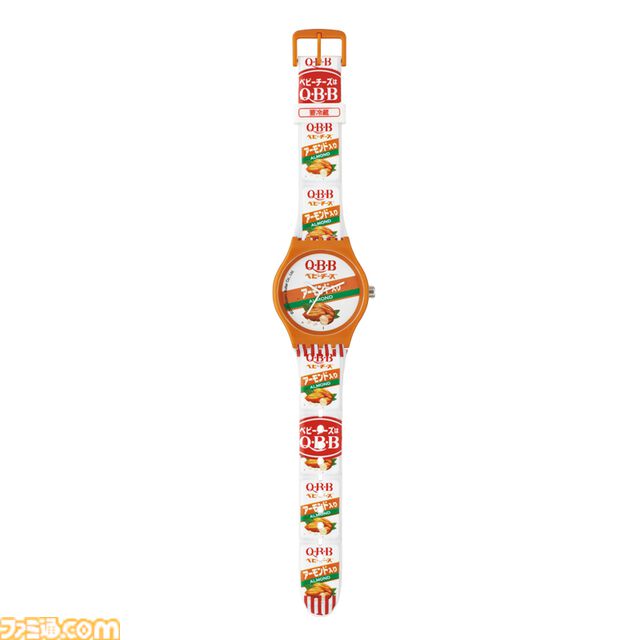 『QBBベビーチーズ』の長〜いパッケージが腕時計に。プレーンやアーモンド入りなど全6種、カプセルトイシリーズ“CAPWATCH”第1弾が8月28日発売