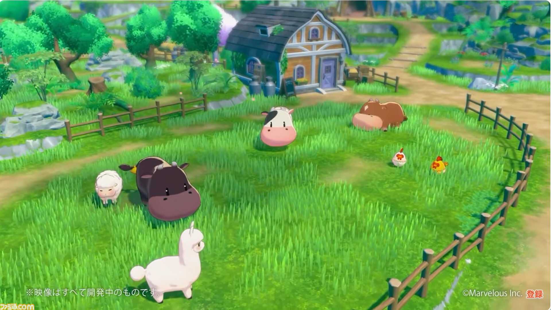 『牧場物語』シリーズ最新作の開発中映像が公開。のどかな海辺や四季が感じられる街並み。ウシやニワトリなど動物たちの姿も！