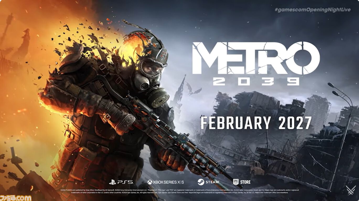 『メトロ 2039』の最新ゲームプレイトレーラー“反逆者”が公開。ポスト・アポカリプスのモスクワを舞台に展開されるサバイバルホラーFPS【gamescom 2026】