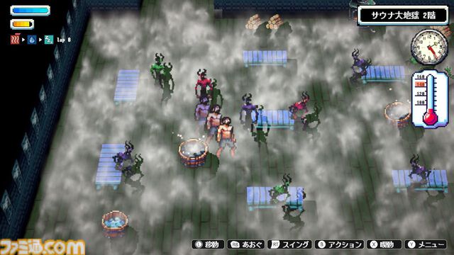 タオルを振り回しロウリュウ＆アウフグースの熱風で魔界のゾンビや悪魔を撃退。2DサウナアクションRPG『Sauna of the DEAD』アーリーアクセスがSteamで開始