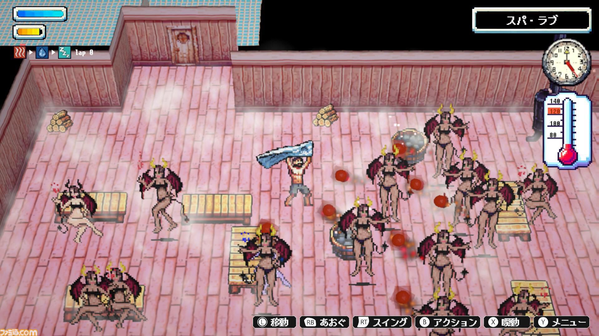 タオルを振り回しロウリュウ＆アウフグースの熱風で魔界のゾンビや悪魔を撃退。2DサウナアクションRPG『Sauna of the DEAD』アーリーアクセスがSteamで開始