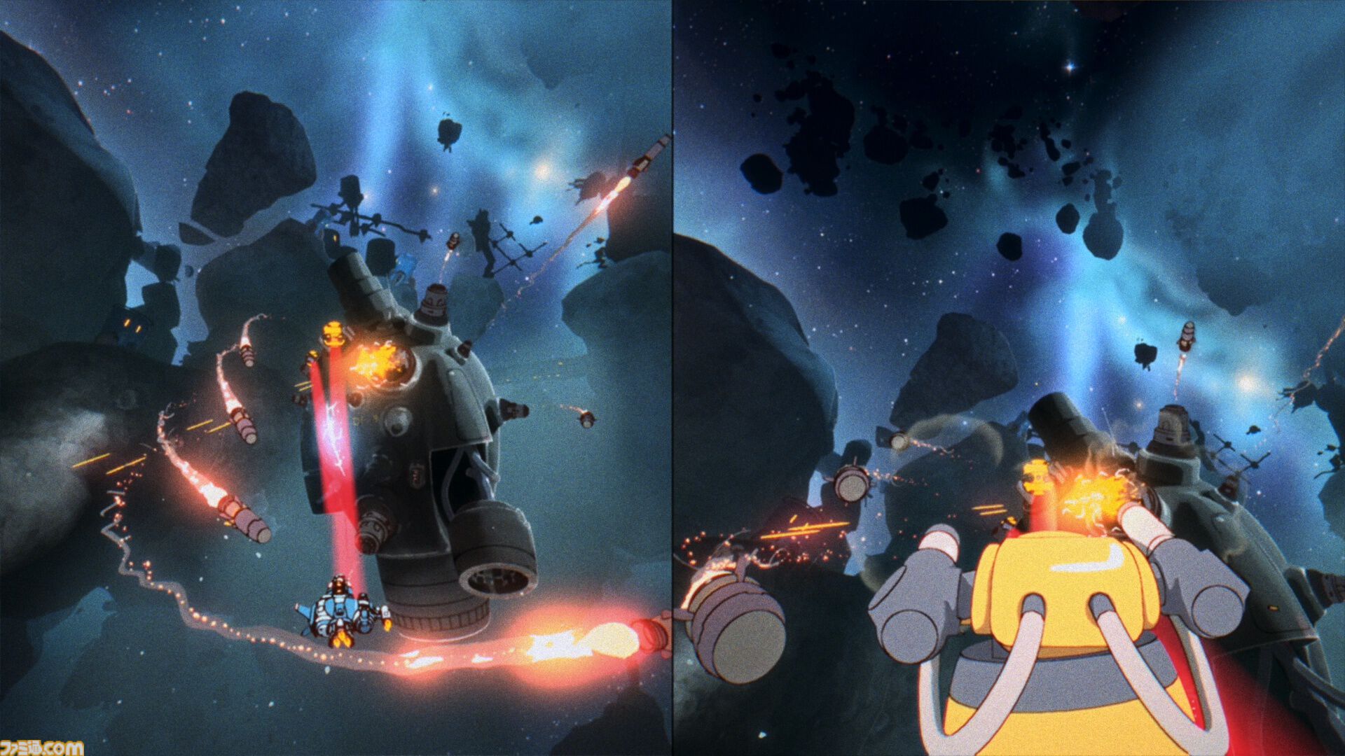 『オービタルズ』1980～90年代アニメ風に描かれるふたり協力アクションがSwitch2にて本日（9/3）発売。固い絆で宇宙の脅威に立ち向う大冒険